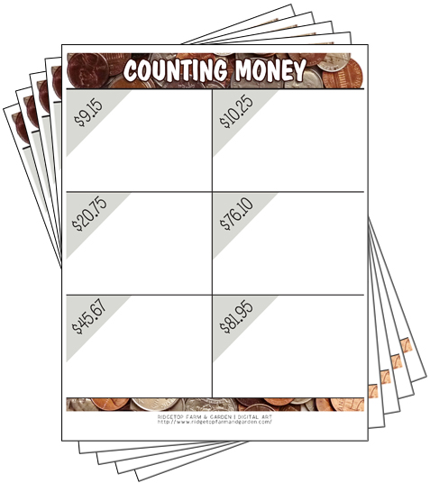 Ridgetop Farm & Garden | Learn to Count Money | Counting Money | Printable