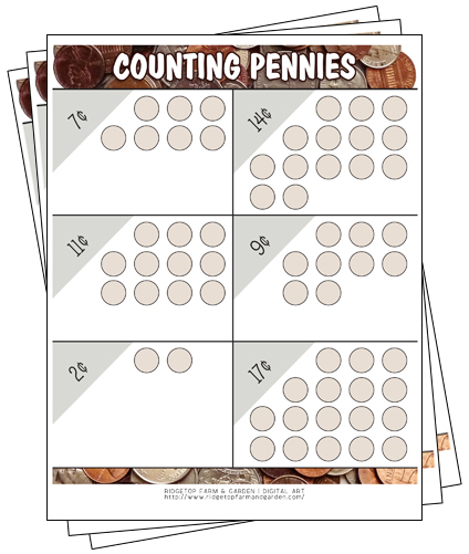 Ridgetop Farm & Garden | Learn to Count Money | Counting Pennies | Printable