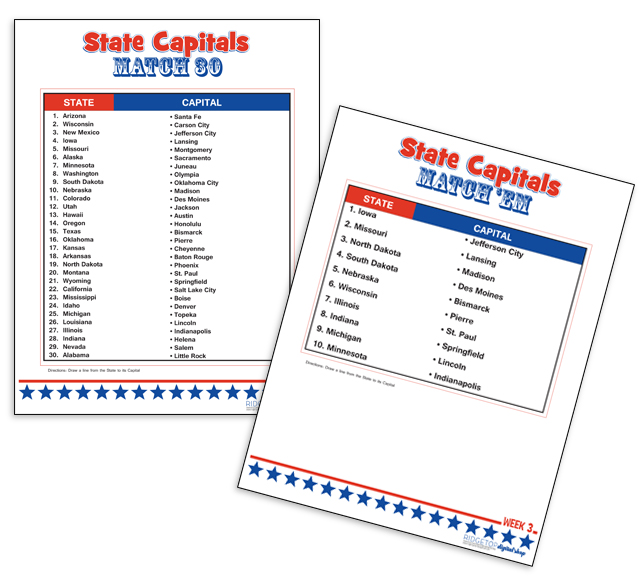 Ridgetop Farm and Garden | Learn State Capitals | free printable