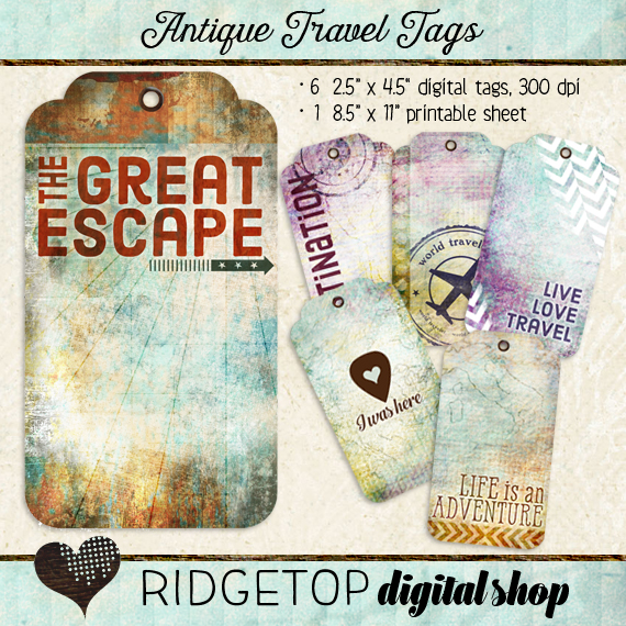 Ridgetop Digital Shop | Antique Travel Journal | Tags