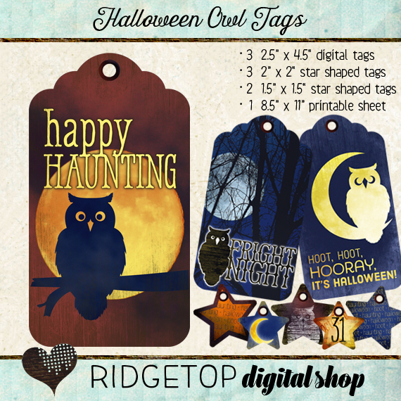 Ridgetop Digital Shop | Tags | Halloween | Owl | Moon