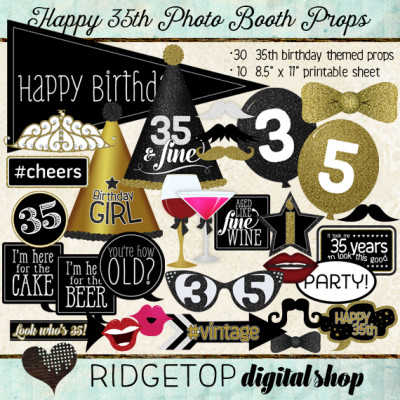 Ridgetop Digital Shop | Photo Booth Props | 35th Birthday