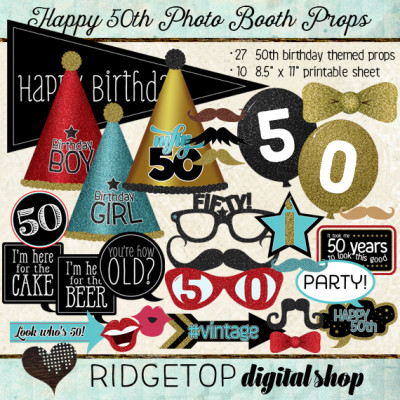 Ridgetop Digital Shop | Photo Booth Props | 50th Birthday