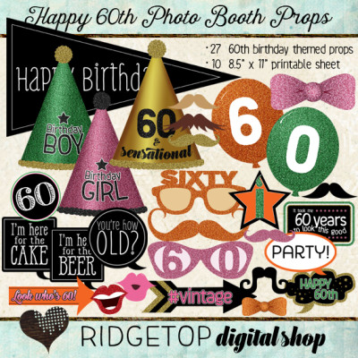 Ridgetop Digital Shop | Photo Booth Props | 60th Birthday