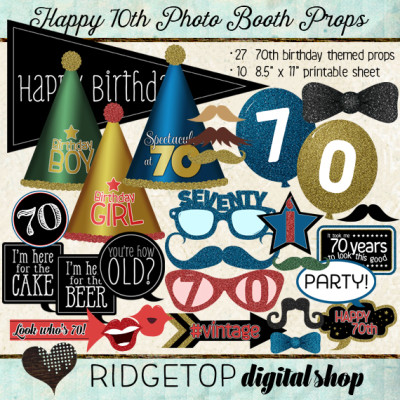 Ridgetop Digital Shop | Photo Booth Props | 70th Birthday