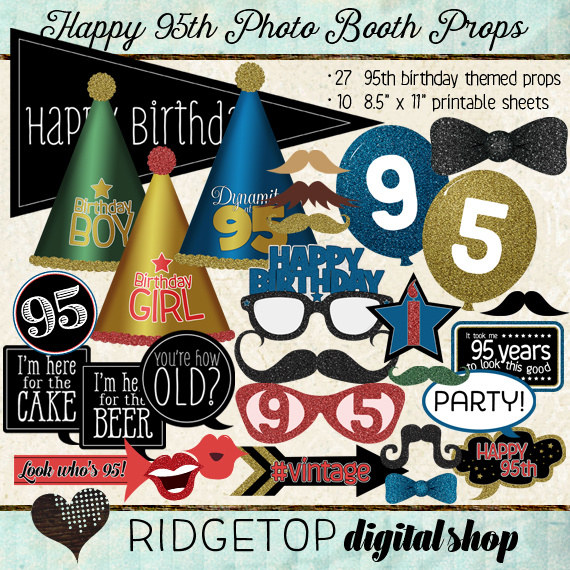 Ridgetop Digital Shop | Photo Booth Props | 95th Birthday