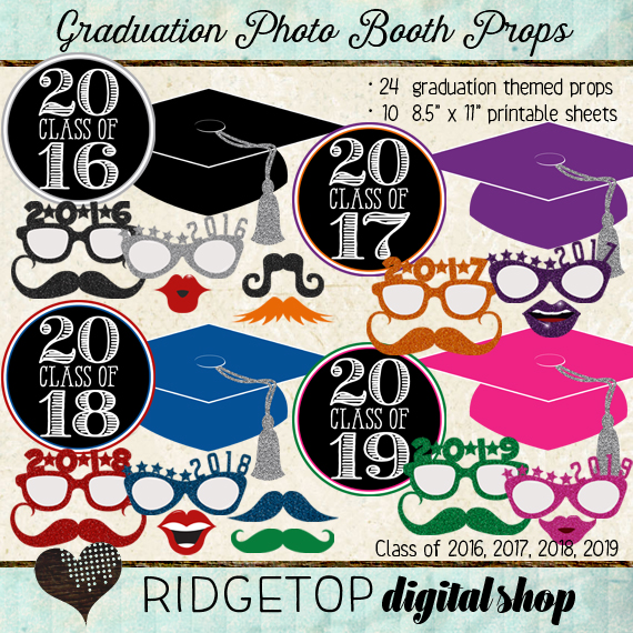 Ridgetop Digital Shop | Photo Booth Props | Class of 2016 | 2017 | 2018 | 2019 | Graduation