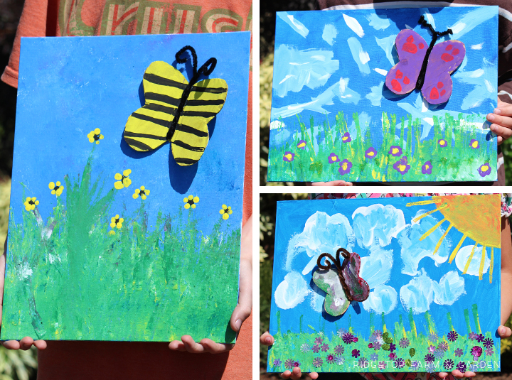 Ridgetop Farm and Garden | Butterfly Canvas Painting | Kids Art | How to