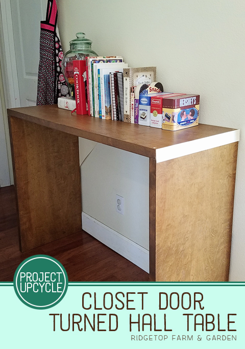 Ridgetop Farm and Garden | Project Upcycle | Closet Door Turned Hall Table