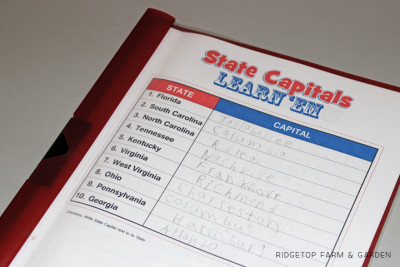 Learning State Capitals • Free Printables • Ridgetop Farm and Garden